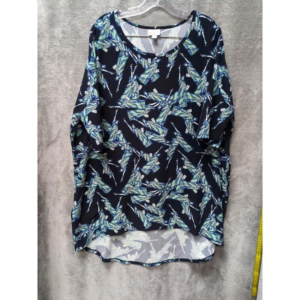 LulaRoe Tunic Womens Plus Size 2X Statue Liberty‎ Print Hi Lo 4th July